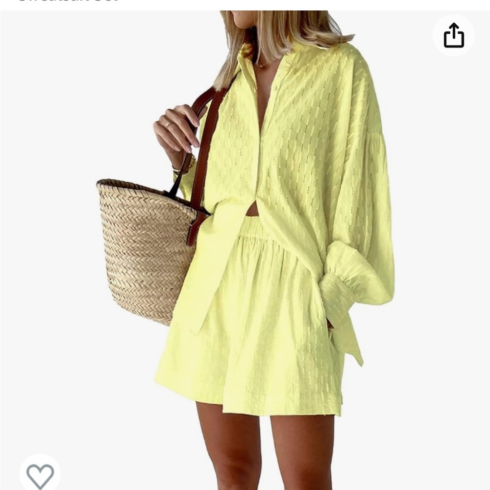 2 Piece Outfit Long Sleeve Top and Short Set